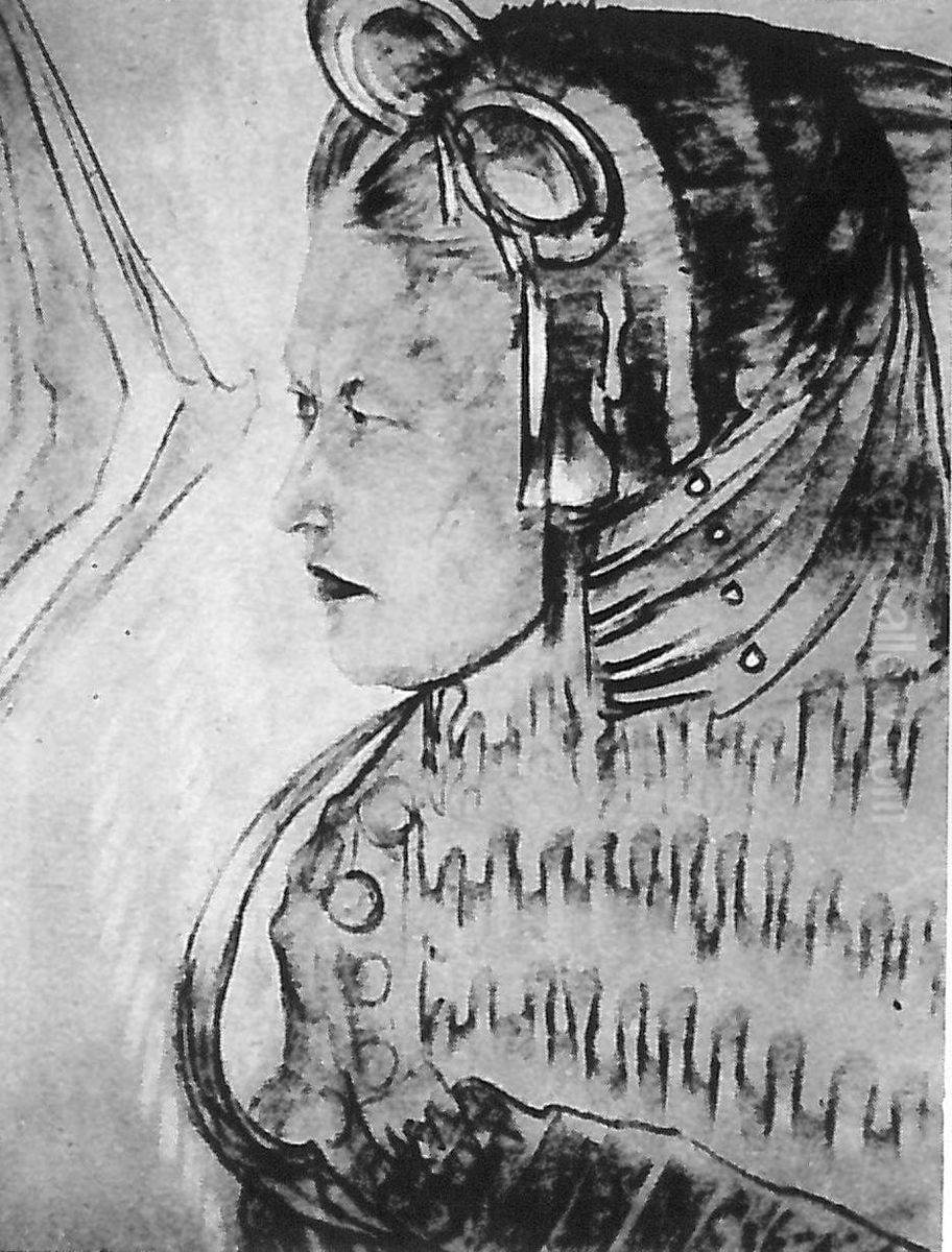 Portret Janusza Beaurain Oil Painting by Stanislaw Ignacy Witkiewicz (Witkacy)