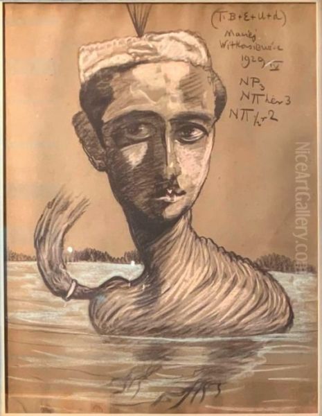 Portrait of Jan Nawrocki, on the water Oil Painting by Stanislaw Ignacy Witkiewicz