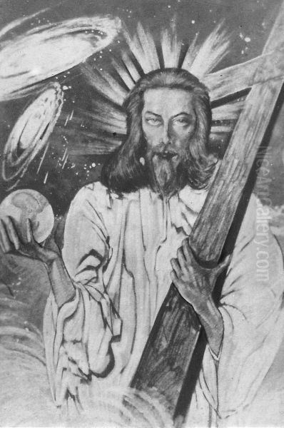 Chrystus z Krzyzem Oil Painting by Stanislaw Ignacy Witkiewicz