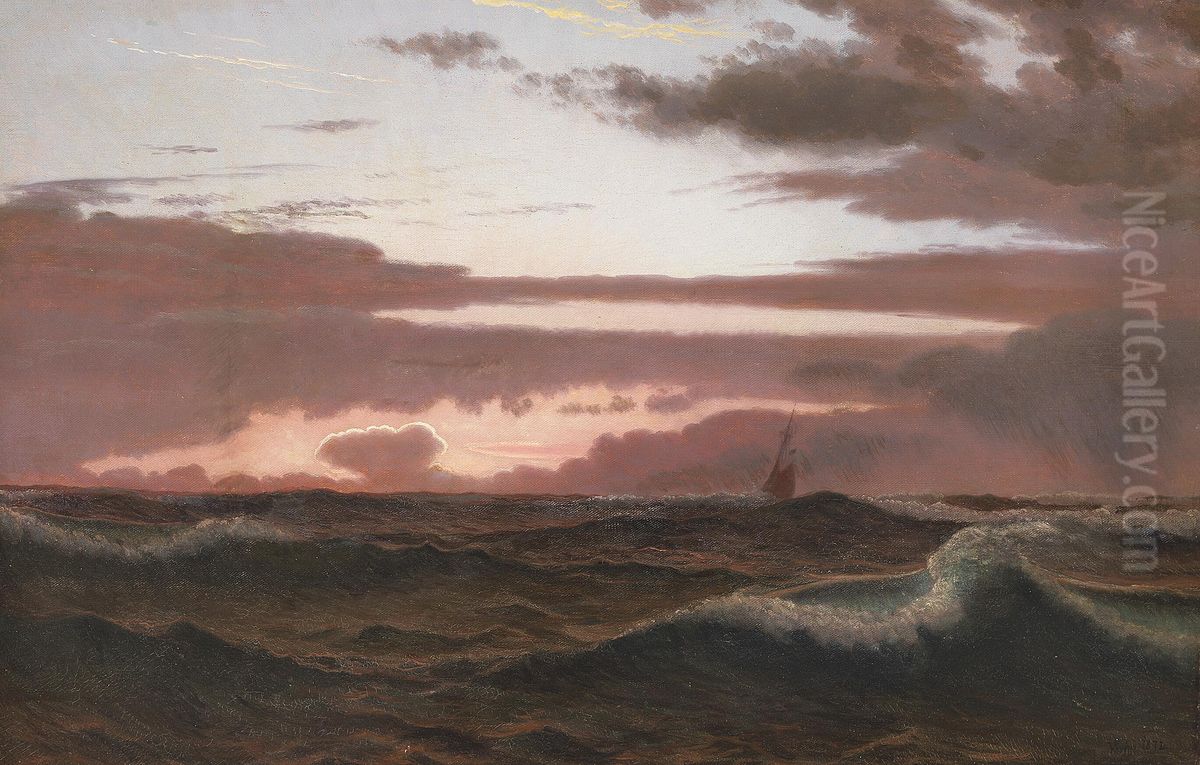 Sunset over the sea. Oil Painting by Vilhelm Kyhn