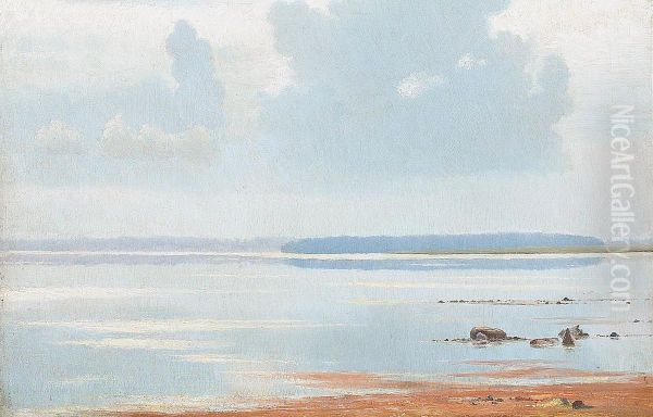 View of Roskilde fjord, Denmark. Oil Painting by Vilhelm Kyhn