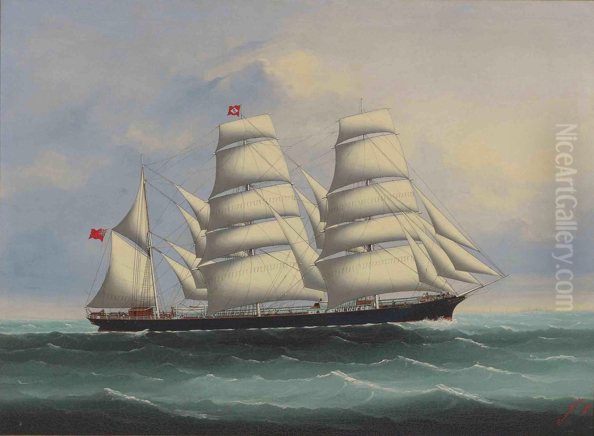 The Miltiades at full sail Oil Painting by unknown