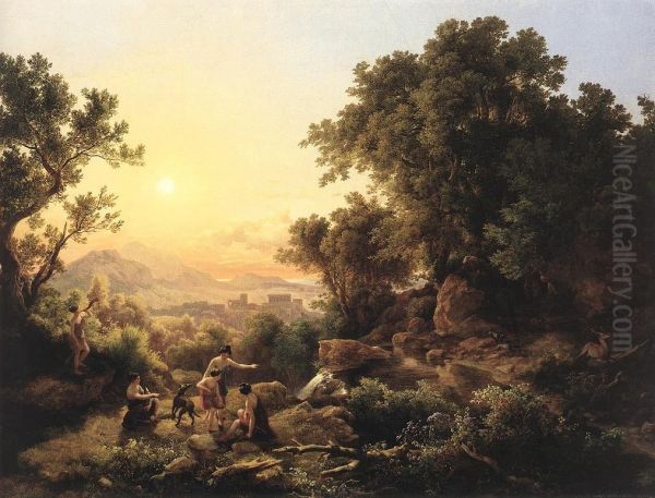 Diana at the Hunt (Hunting Nymphs) Oil Painting by Karoly Marko