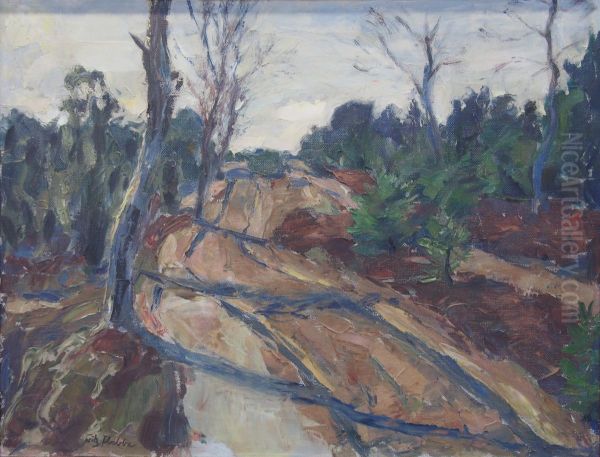Heideweg Oil Painting by Fritz Flebbe