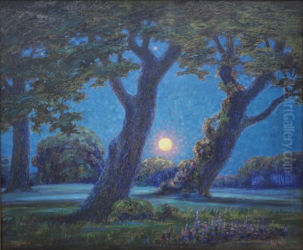 Vollmondnacht Oil Painting by Albert Konig