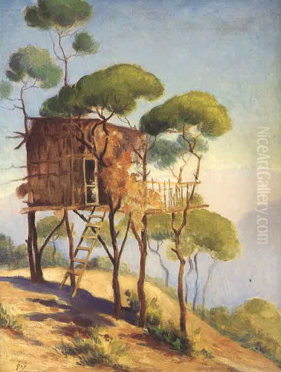 Irzal at Dhour El Choueir. Oil Painting by Moustafa Farroukh