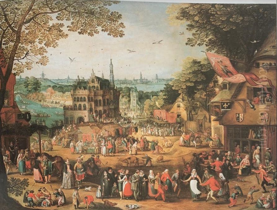 Kermis at Oudenarde Oil Painting by David Vinckboons I
