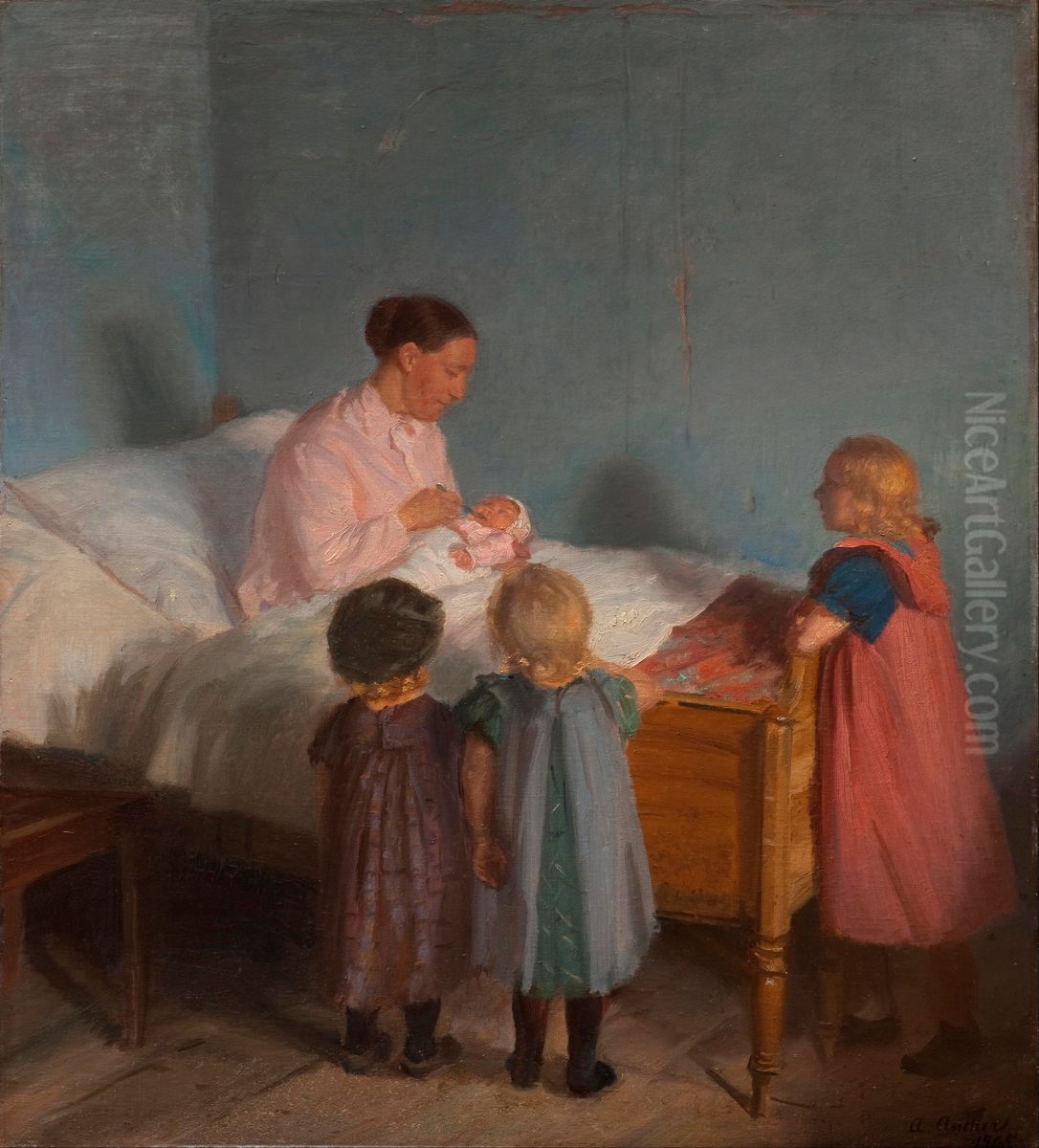 Little Brother Oil Painting by Anna Ancher