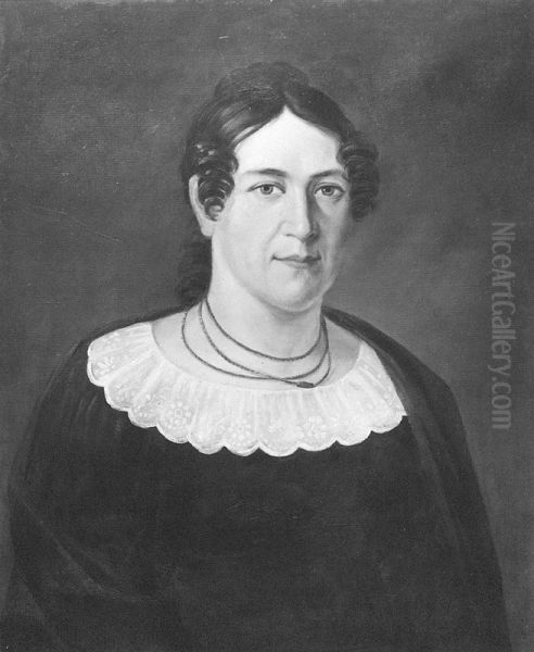 Bolette Christine Munthe Oil Painting by Johannes Flintoe