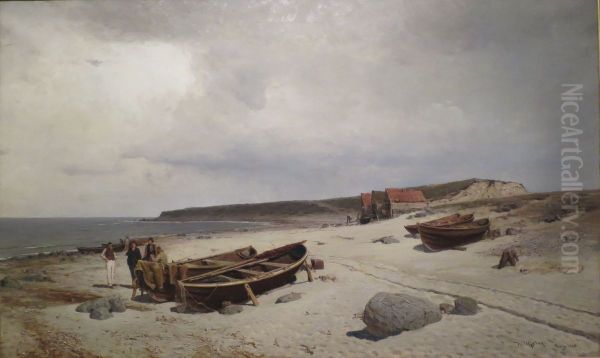 Beach at Jaeren Oil Painting by Nicolai Ulfsten