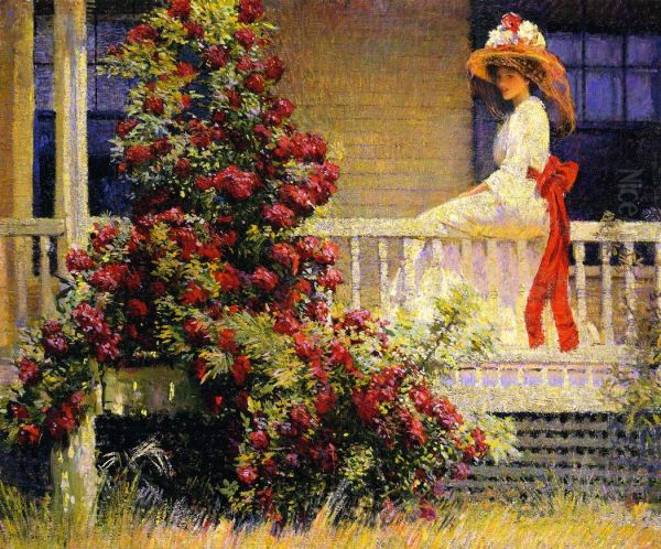 The crimson rambler Oil Painting by unknown