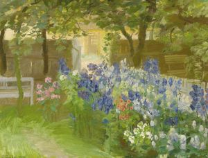 Blomster i Brondums have, udsigt mod 