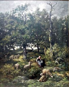 Schaferin mit Herde