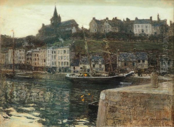 Der Hafen von Granville am Abend Oil Painting by Leon Augustin Lhermitte