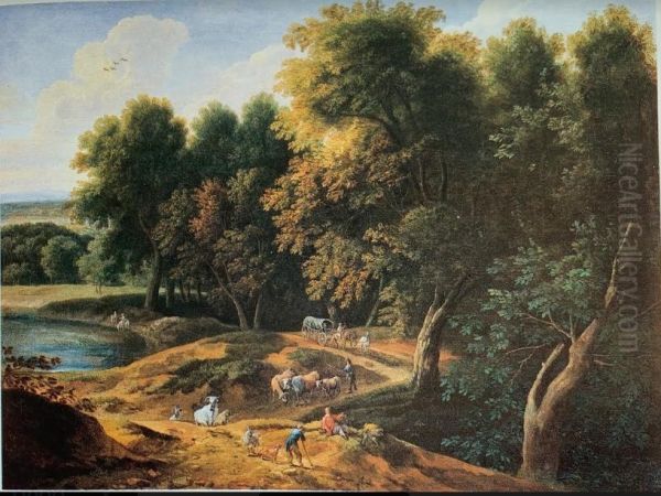 Landscape with figures Oil Painting by Adriaen Frans Boudewyns
