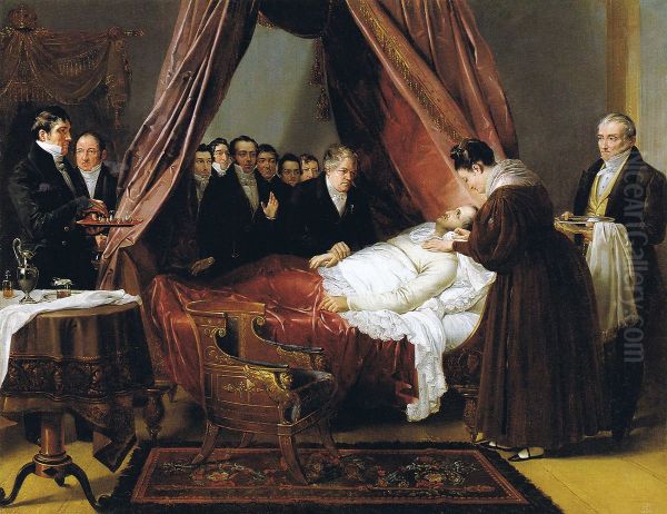 La enfermedad de Fernando VII Oil Painting by Federico de Madrazo y Kuntz