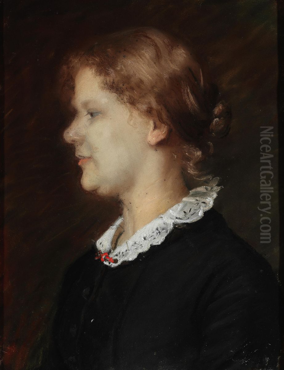 Profilportraet af Helene Christensen (1857-1922) Oil Painting by Anna Ancher