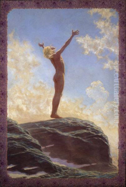 Light Prayer Oil Painting by Fidus