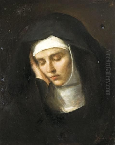 Piety Oil Painting by Jeno Gyarfas