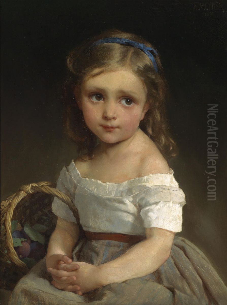 Returning from the garden Oil Painting by Emile Munier