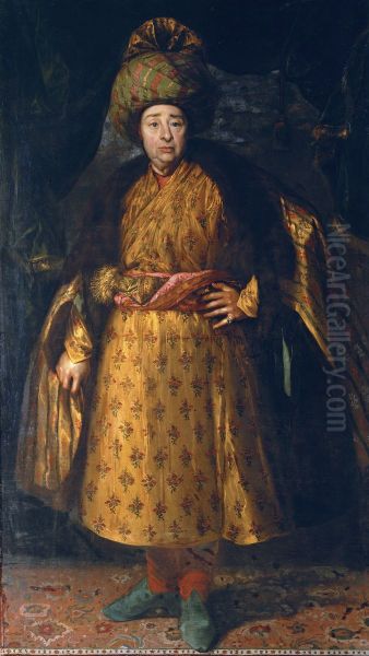 Portrait en pied de Jean-Baptiste Tavernier Oil Painting by Nicolas de Largilliere