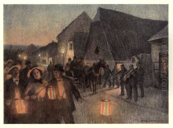 Sonntagabend in Neustift am Walde Oil Painting by unknown