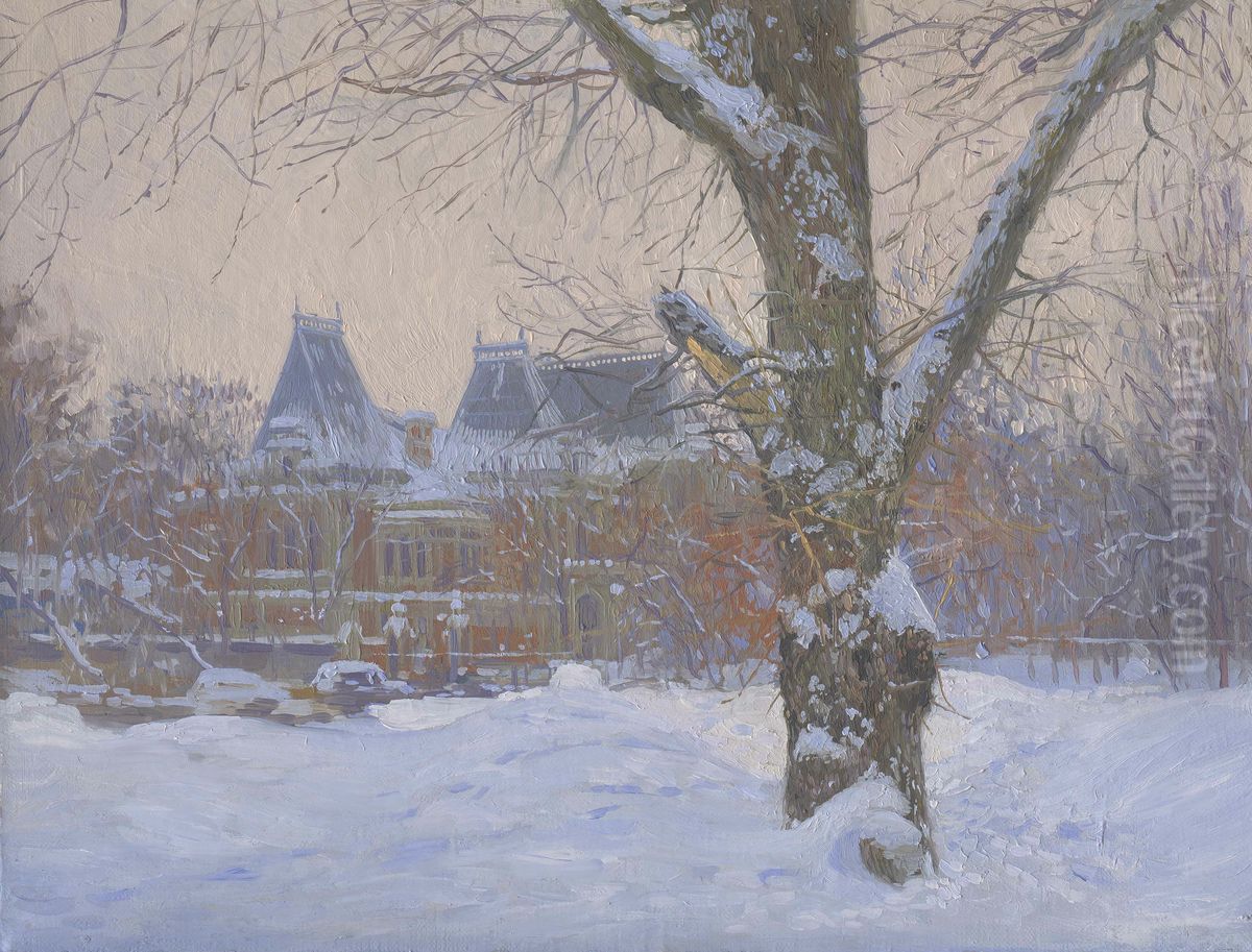 Moskau. Granaten Gasse. Ol auf Leinwand. 30 x 40 cm. Oil Painting by Simon Kozhin