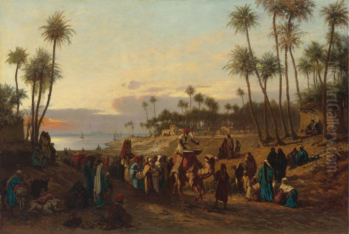 Die Ankunft der Braut Oil Painting by Alois Schonn