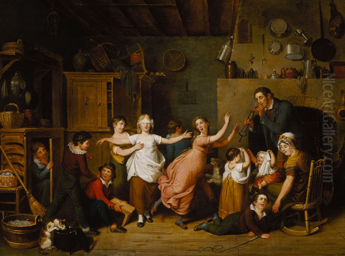 Blind Man's Buff Oil Painting by John Lewis Krimmel