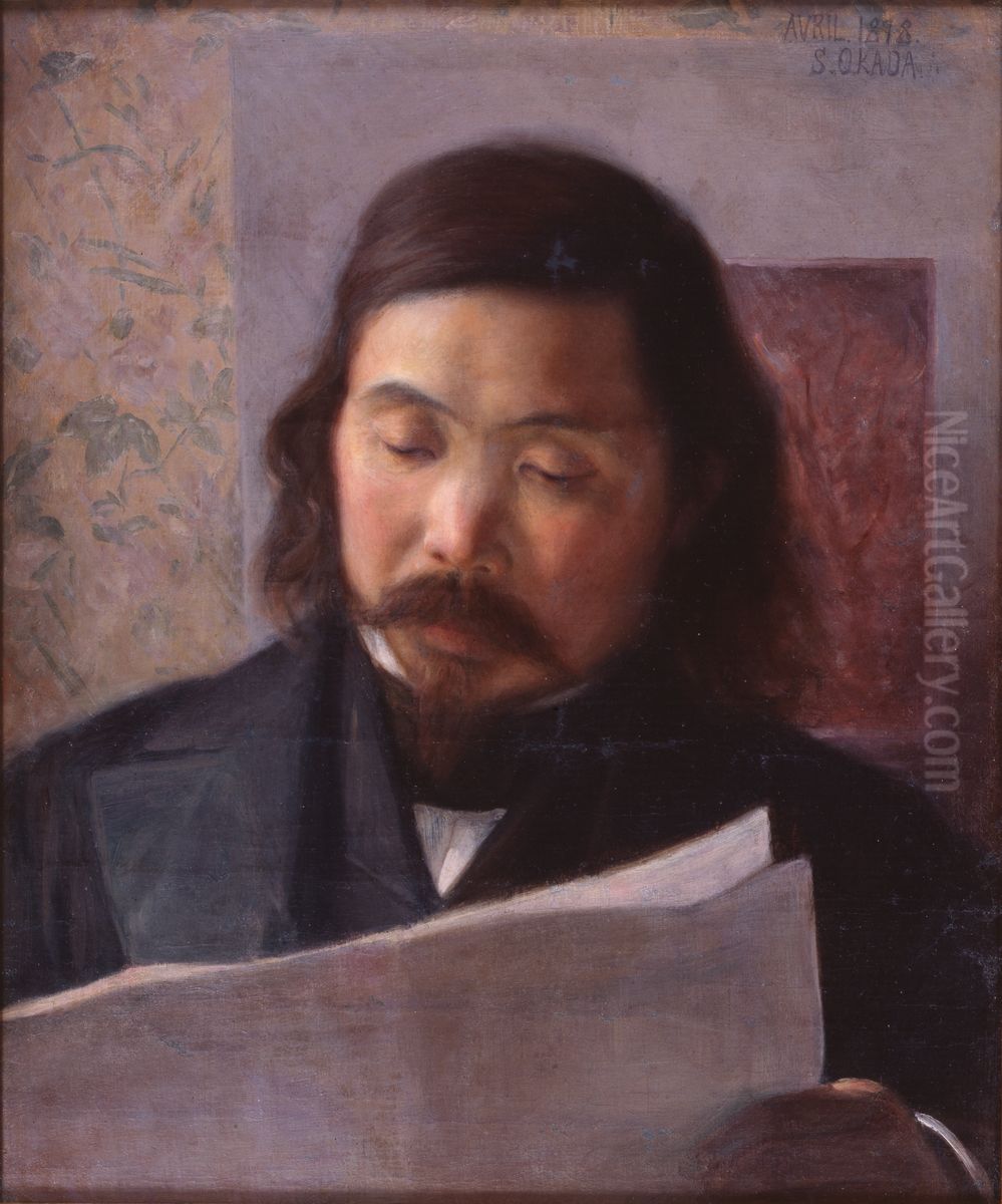 Portrait of Jiro Okabe Oil Painting by Okada Saburosuke