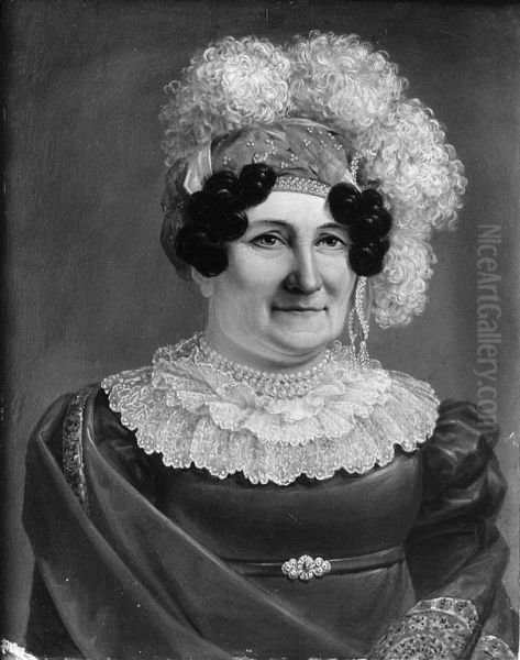 Caesarina Eleonore Christine Schilling Oil Painting by Johannes Flintoe