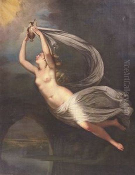 Phoebe, Goddess of the Moon Oil Painting by unknown