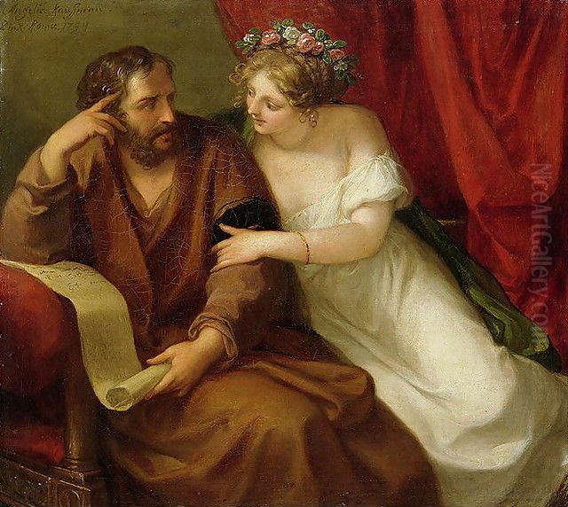 PhrineseducesXenocrates Oil Painting by Angelica Kauffmann