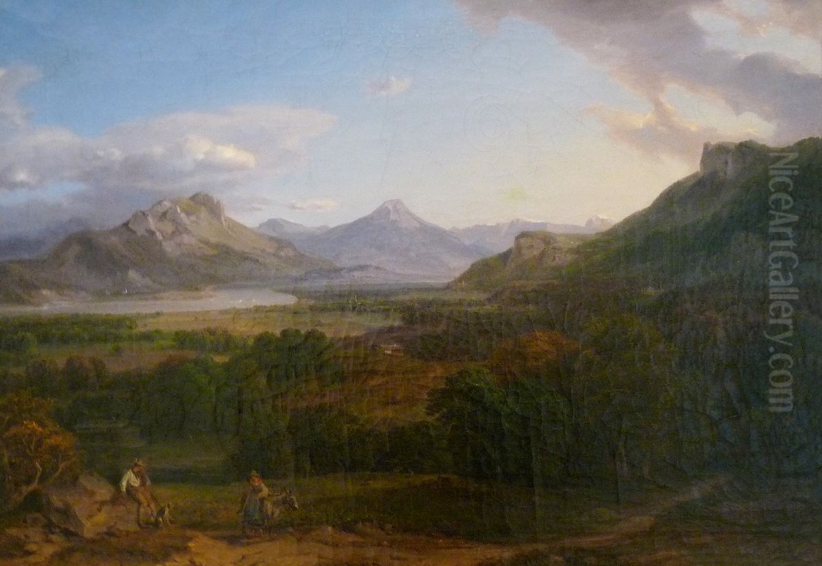 Landscape of Bavaria Oil Painting by Carl Rottmann