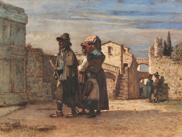 The shepherd's daughters Oil Painting by Vincenzo Cabianca