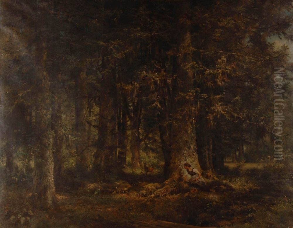 Hohwaldpartie Oil Painting by Anton Dieffenbach