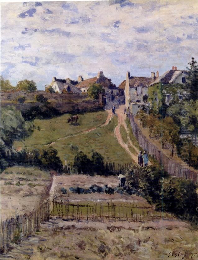 Chemin montant. Un coin du village d'Andresy Oil Painting by Alfred Sisley
