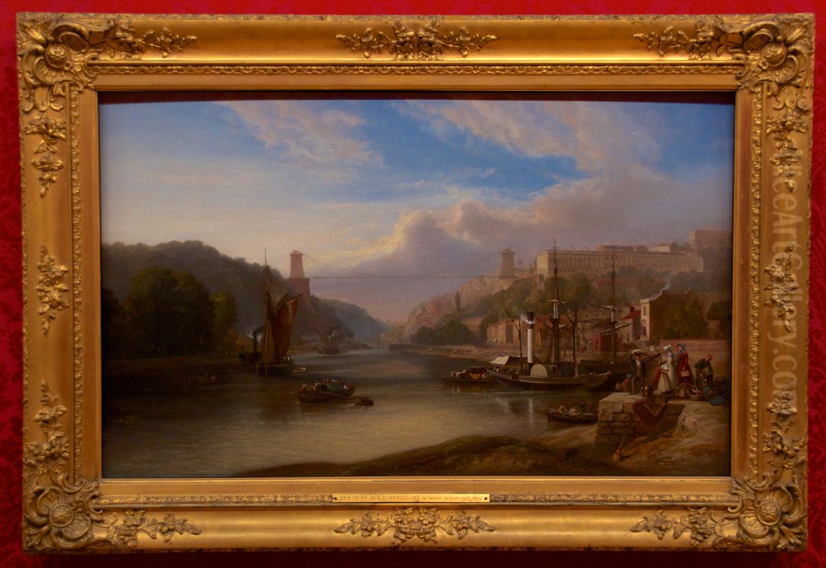 View on the Avon at Hotswells Oil Painting by Samuel Jackson