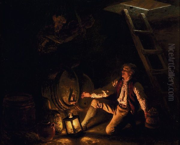 The Devil's Reel Oil Painting by Adolph Tidemand