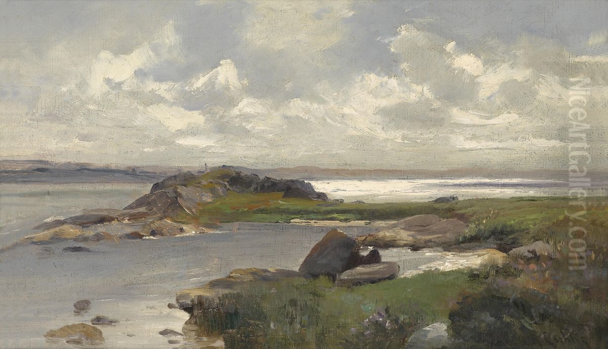 A Summer's Day by the Sea Oil Painting by Richard Eschke