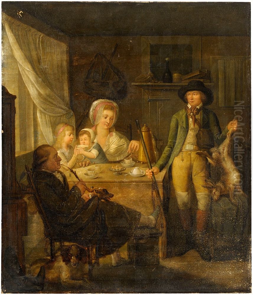 Eine erfolgreiche Jagd. Oil Painting by Unidentified painter