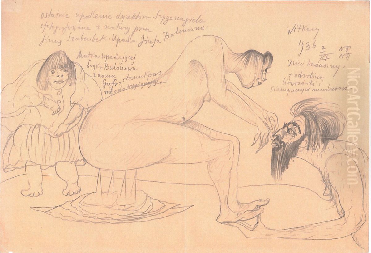 The last humiliation of director Szpycnagiel Oil Painting by Stanislaw Ignacy Witkiewicz (Witkacy)