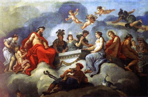 Die Einfuhrung des Ganymed in den Olymp Oil Painting by Charles-Amedee-Philippe van Loo