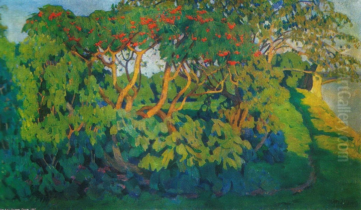 The elderberry bush. Pskov Oil Painting by Konstantin Yuon