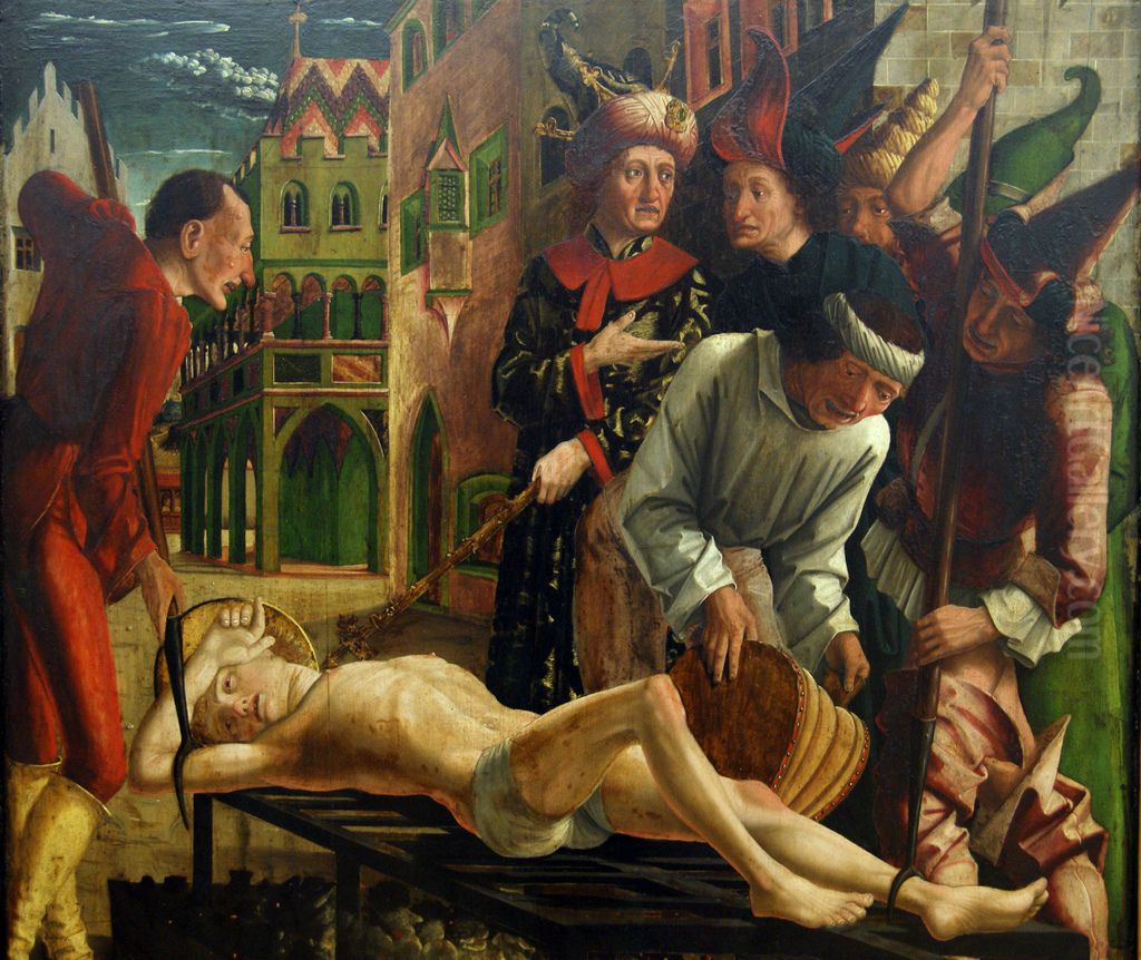 Martyrdom St. Lawrence Oil Painting by Michael Pacher