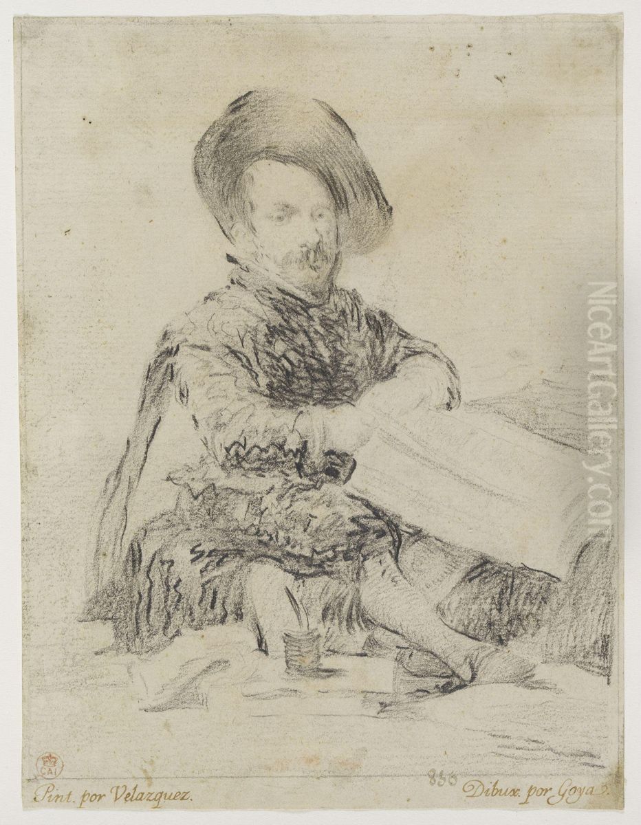 Portrait of the dwarf Don Diego de Acedo, called 'El Primo' Oil Painting by Francisco Goya Fuendetodos