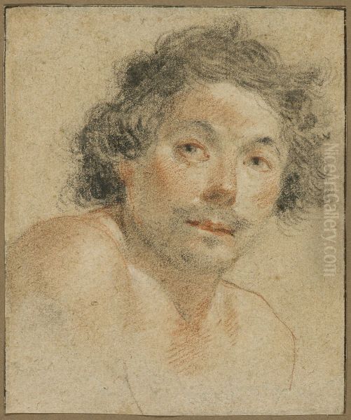 Bust Portrait of a Young Man Oil Painting by Simon Vouet