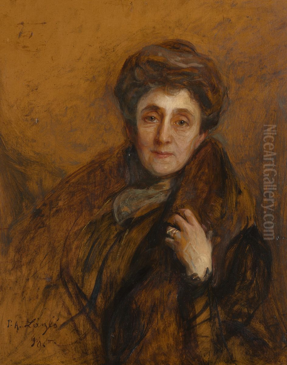 Portrait of Adriana Jacqueline Marie Loudon (1856-1919) Oil Painting by Philip de Laszlo