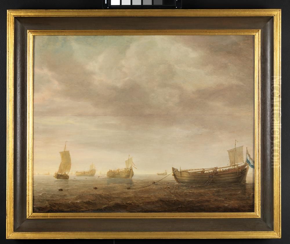 Haringbuizen op de nering Oil Painting by Simon De Vlieger