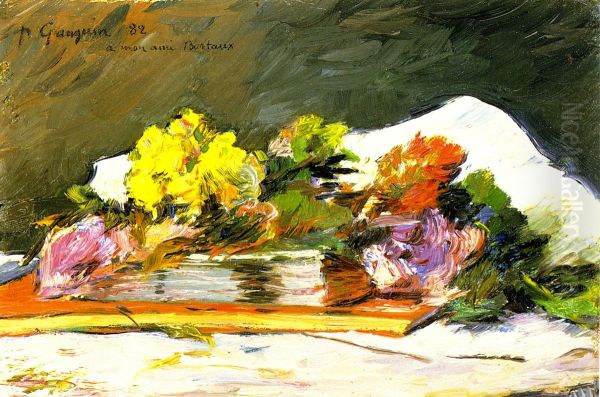 Fleurs et livres Oil Painting by Paul Gauguin